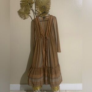 Jessica Simpson Tan Geometric Tunic Dress